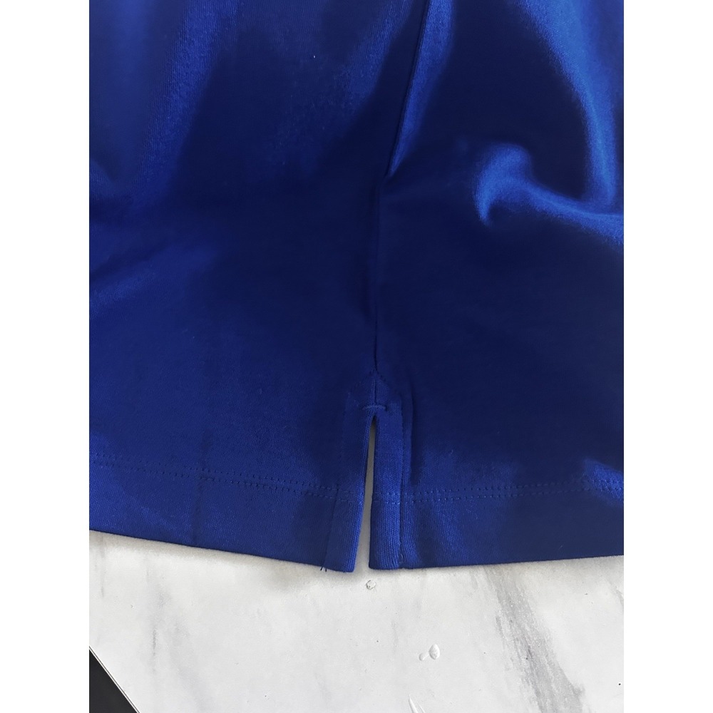 Lands End Royal Blue 100% Cotton T-Shirt Turtleneck Long Sleeves Large Petite T - Picture 5 of 6